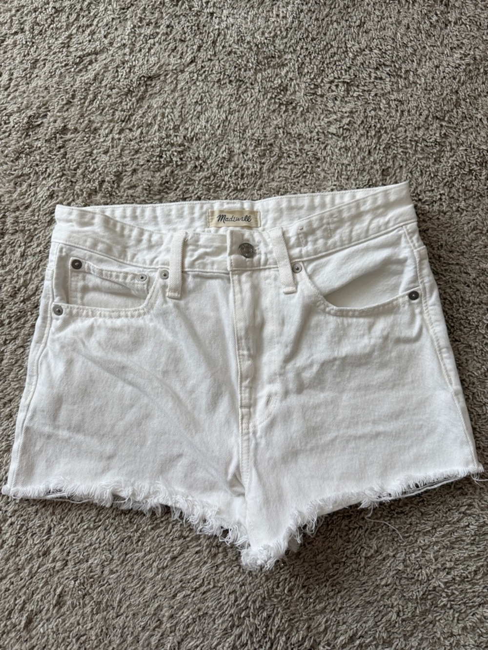 Madewell Relaxed Denim Shorts White